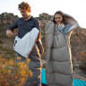Ультралёгкий спальный мешок NATUREHIKE CNK2350WS023 M400 хлопковый с капюшоном весна осень зеленый, молния справа 6927595776087